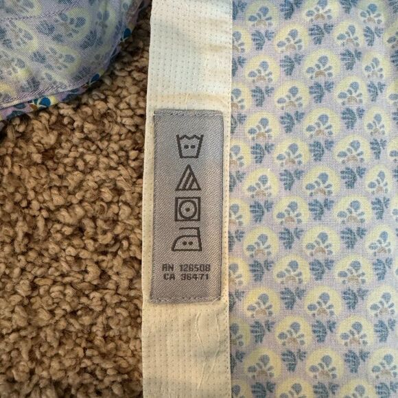 Thomas Dean Men’s XL Geometric Floral Dress Shirt Long Sleeve Cotton Button Down - Picture 6 of 7